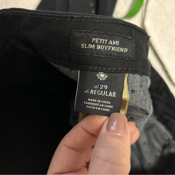 Maison Scotch Women 27 Petit Ami Slim Boyfriend Jean Reg Black Studded Straight - Picture 8 of 8